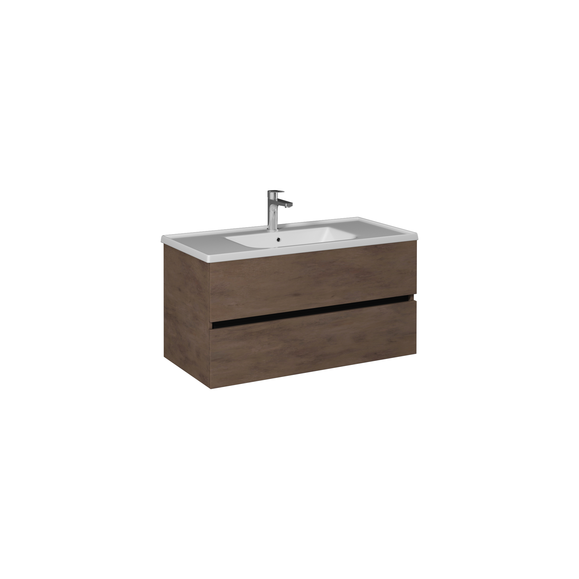 Trio + Washbasin Cabinet, Retro Silver 100 cm